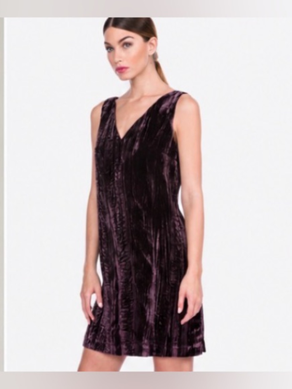 NWT French Connection Theresa Velvet Hortensia Haze Mini Dress - Picture 2 of 6